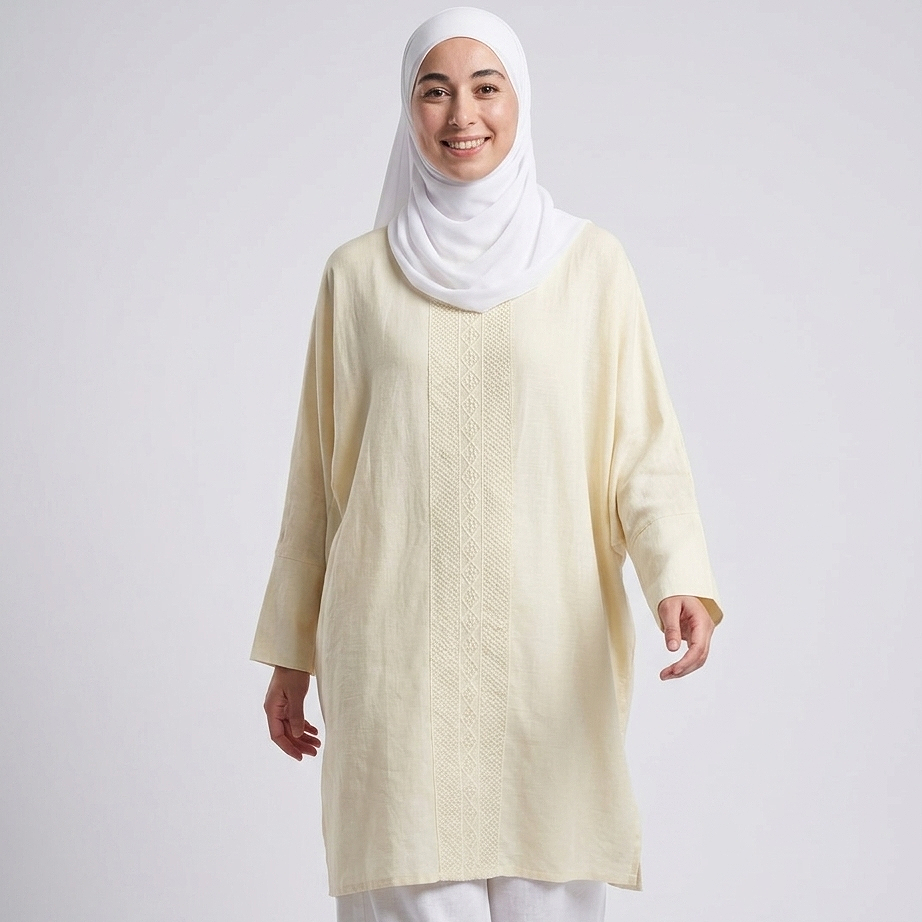 Sand 01 | Linen Long Blouse
