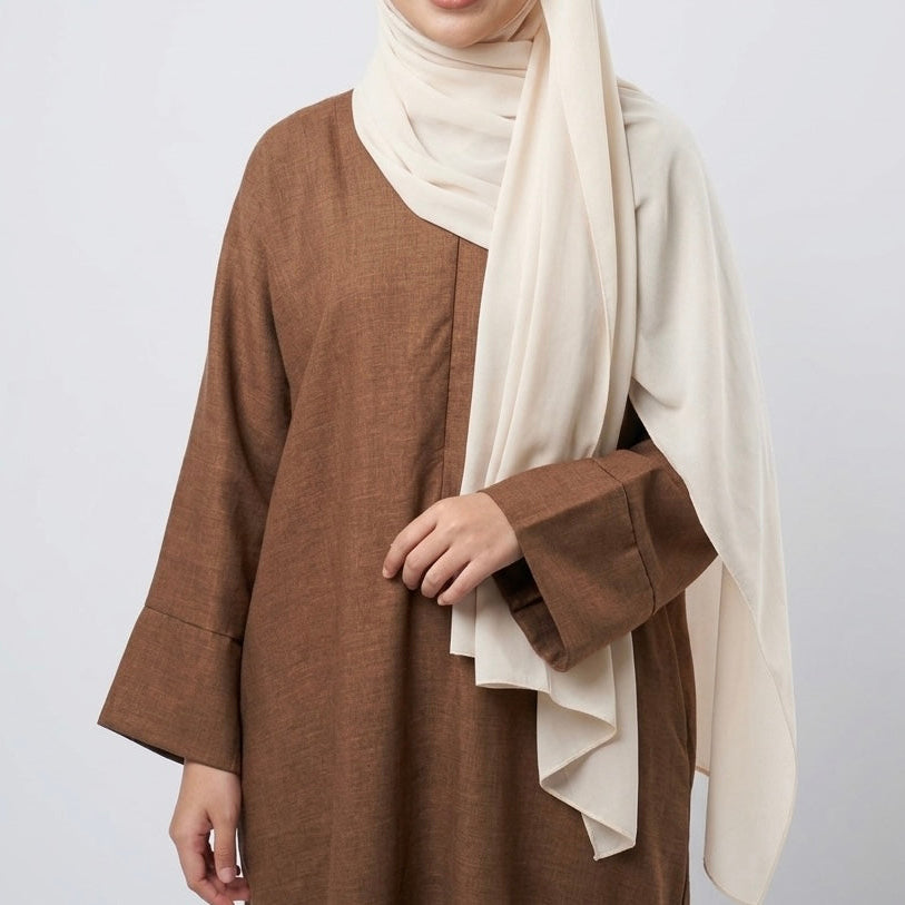 Luna 03 | Ironless Premium Linen-Cotton Abaya