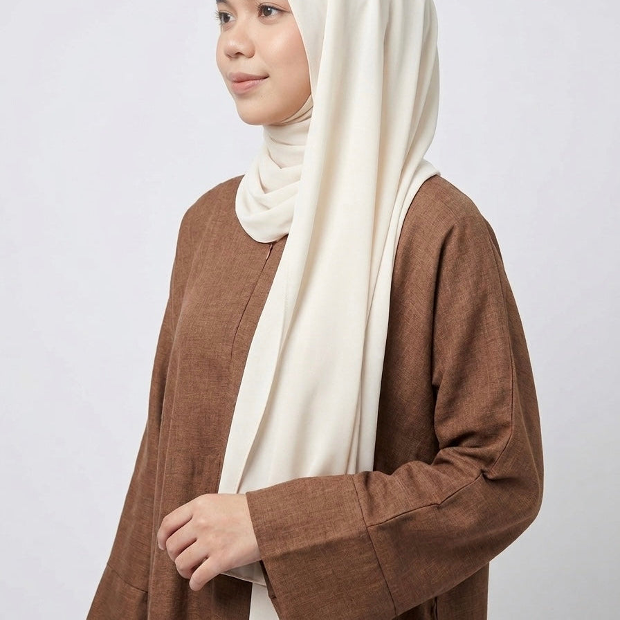 Luna 03 | Ironless Premium Linen-Cotton Abaya
