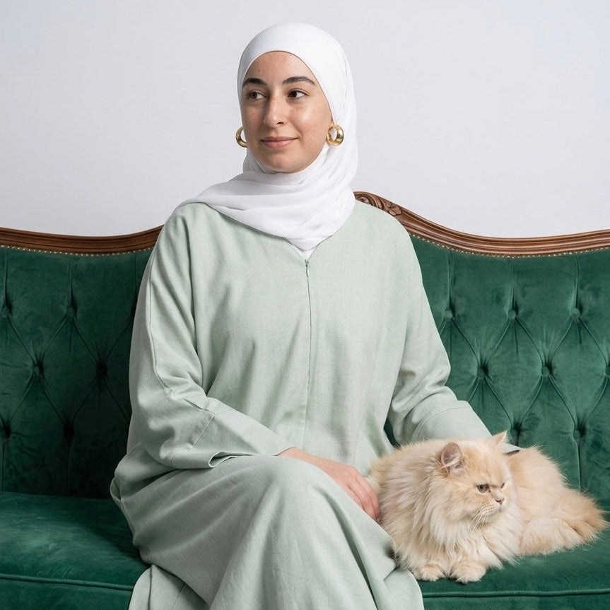 Luna 02 | Ironless Premium Linen-Cotton Abaya