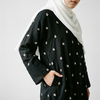 (Misty) Linen Abaya in Black